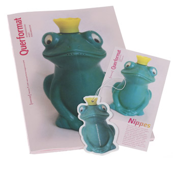 Querformat Magazin mit Abo-Karte und Duftfrosch